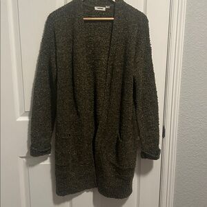 Garage Dark Green Open Duster Cardigan L